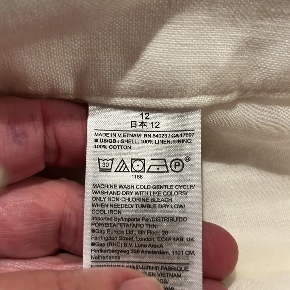 NWT Banana Republic Lina Straight Linen Pant Size 12.